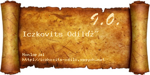 Iczkovits Odiló névjegykártya